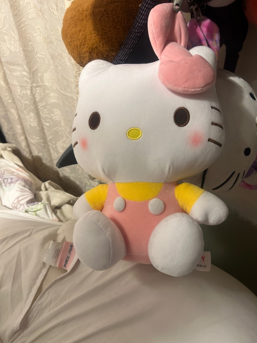 Hello Kitty Pink & White Plush with Yellow Accent
